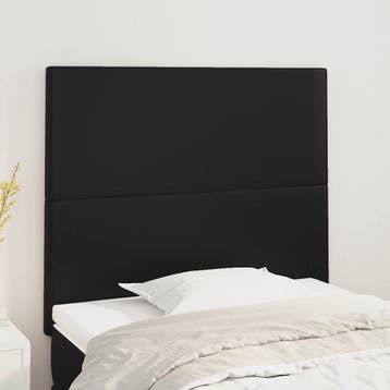 vidaXL Hoofdbord zwart 80x5x118/128 cm kunstleer, Verzenden, Nieuw, Zwart, Overige materialen