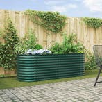 vidaXL Verhoogd bed Groen 240 x 80 x 81 cm Staal, Verzenden, Nieuw, Metaal, 60 tot 100 cm