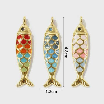 Gouden Vis Bedel met Emaille - 18K Verguld Messing Hanger vo, Verzenden, Nieuw