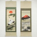Set van 2 bijpassende Japanse hangende rollen – Rode Fuji en