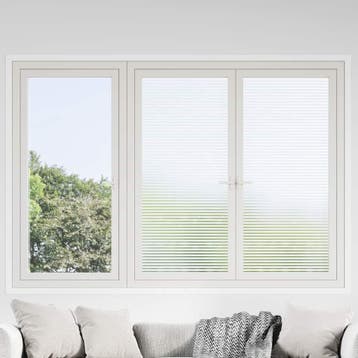 vidaXL Raamfolies strepenpatroon mat PVC, Verzenden, Nieuw, Wit