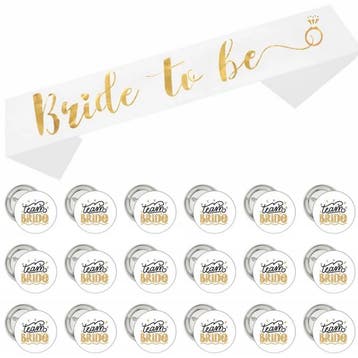 34-delige set Bride en Bride Tribe, Verzenden, Nieuw, Feestartikel, Geboorte of Huwelijk