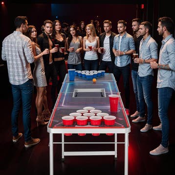 Aluminium bierpongtafel BeerWars II, koelvak, ledverlichting, Verzenden, Nieuw