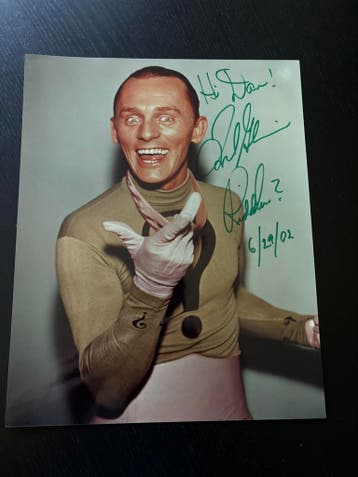 Batman - Gesigneerde foto Frank Corshin (The Riddler), Ophalen of Verzenden, Nieuw, Film, Foto of Kaart
