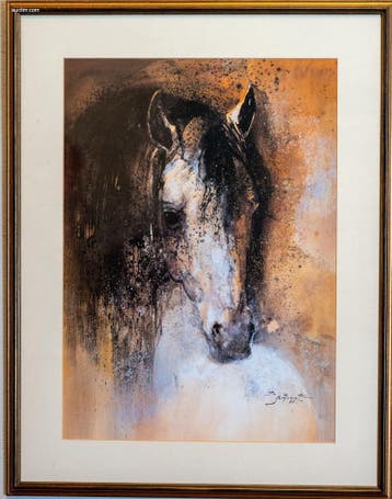 Groot Gemengde Techniek Portret van een Paard J...., Nieuw