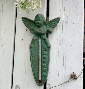 Thermometer - Gietijzer - Garden Angel Thermometer