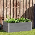 vidaXL Plantenbak verhoogd 150x100x54 cm HKC grijs, 100 cm of meer, Verzenden, Nieuw, Hout
