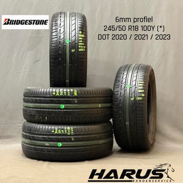 245/50/18 100Y (*) Bridgestone zomerbanden 6mm profiel 4X, 18 inch, Ophalen of Verzenden, Band(en), Personenwagen