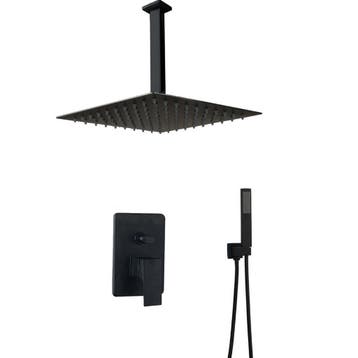 Zwarte douche plafond aansluiting, Verzenden, Nieuw, Douche