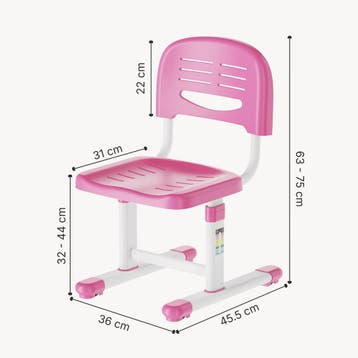 Kinderstoel Sauda bureaustoel 63-75x36x46 cm roze en wit [en, Verzenden, Nieuw