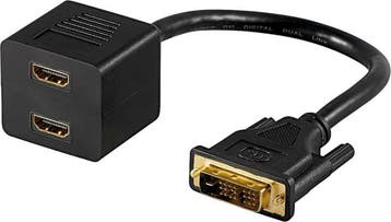 DVI-D Dual Link (m) - 2x HDMI (v) splitter - 0,10 meter, Verzenden, Nieuw