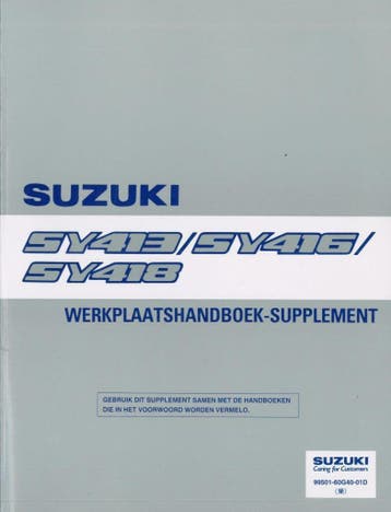 1997 Suzuki SY413/SY416/SY418 Werkplaatshandboek Supplement, Verzenden
