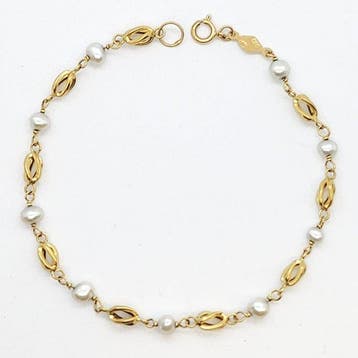Armring - 18 karaat Geel goud Parel