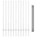 vidaXL Hek met Paal Zilverkleurig, Tuin en Terras, Schuttingen, Verzenden, Nieuw, IJzer