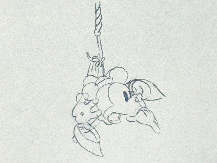 Walt Disney - Minnie Mouse-animatietekening - Building a, Verzamelen, Disney