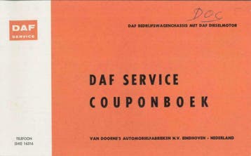 DAF bedrijfswagenchassis service couponboek 1968, Verzenden