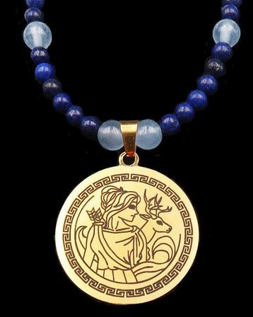 Lapis lazuli - Collier van Artemis – De Jachtgodin van de
