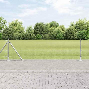 vidaXL gelast draadhek met betonnen voetstuk 100 x 0,4 m, Verzenden, Nieuw, IJzer