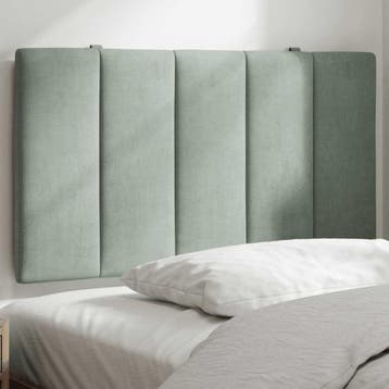 vidaXL Hoofdbordkussen Hanko 80 cm fluweel lichtgrijs, Verzenden, Nieuw, Grijs, Stof