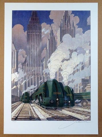 Schuiten, François - 1 Offset Print - Type 12 - New York -, Nieuw