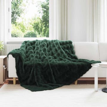 vidaXL Antislip deken van imitatie konijnenbont Olite, Verzenden, Nieuw, Groen
