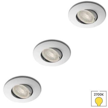 Set van 3 inbouwspots Lucca mini wit + LED spots GU11, Verzenden, Nieuw, Overige typen