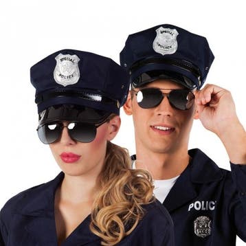 Politie bril met zwarte glazen - Funbrillen/Partybrillen, Ophalen of Verzenden, Nieuw