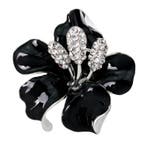 Fako Bijoux - Broche - Orchidee - 47x50mm - Zwart, Verzenden, Nieuw