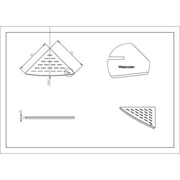 Wiesbaden InWall Hoekplanchet - 29x29cm - Mat Zwart, Ophalen of Verzenden, Nieuw