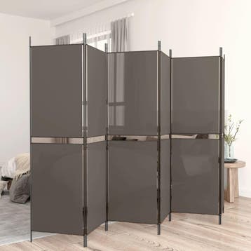 vidaXL Kamerscherm met 6 panelen 300x180 cm antracietkleurig, Verzenden, Nieuw