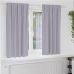 vidaXL Zwart-out Gordijnen met Ringen 2 pcs Metaalgrijs 175, Verzenden, Nieuw, Grijs
