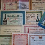 Document - 20 historische aandelen beroemde wijn, champagne,
