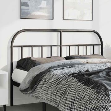 vidaXL Vervangend hoofdbord metaal zwart 135 cm, Verzenden, Nieuw, Zwart, Metaal