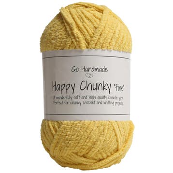 Go Handmade Happy Chunky Fine - 17857 Yellow - Chenille Ga, Ophalen of Verzenden, Nieuw