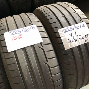 2 x Dunlop SP Sport Maxx RT 225-50-16 Zomerbanden 4,5mm, Gebruikt, 16 inch, Ophalen of Verzenden, Band(en)