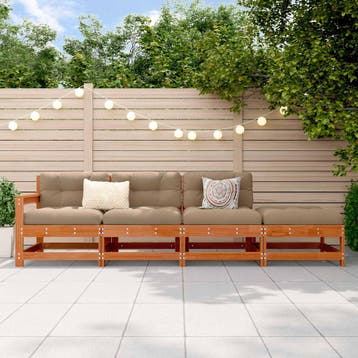 vidaXL Sectie Sofa Eenheden Wasbruin 252 x 62 x 70,5 cm, Verzenden, Nieuw