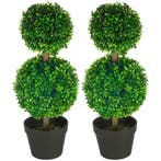 TRUUSK Kunstplanten Set Buxus 60 cm - UV-bestendig - Dubbele, Huis en Inrichting, Verzenden, Nieuw