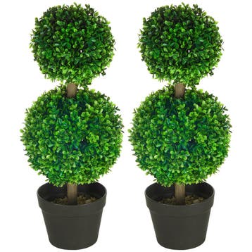TRUUSK Kunstplanten Set Buxus 60 cm - UV-bestendig - Dubbele, Verzenden, Nieuw