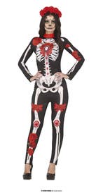 Day of the dead jumpsuit dames, Verzenden, Nieuw, Feestartikel