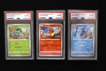 Pokémon - 3 Graded card - Bulbasaur Charmander Wartortle, Nieuw