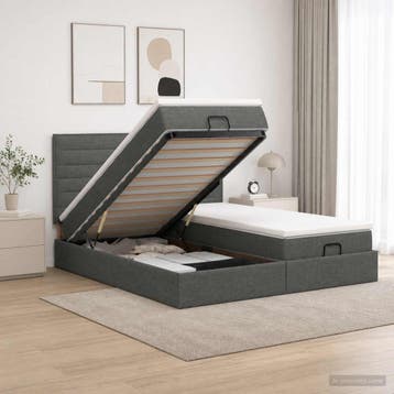 vidaXL Ottoman bed met matras met hoofdeinde 2 st, Huis en Inrichting, Verzenden, Nieuw
