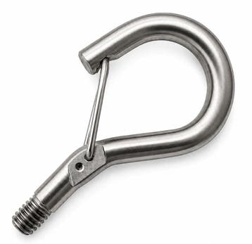 Rvs Aisi304 schroefhaak met verende clip  en schroefdraad M6, Verzenden, Nieuw