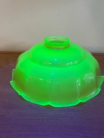 Plafondlamp met lampenkap - Uraniumglas - Ouraline
