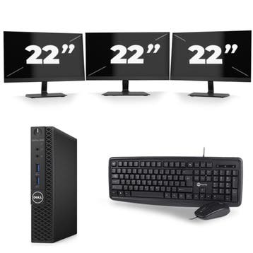 Dell OptiPlex 3070 Micro  -   i3-9e  - 8GB  - 256GB  + 3x 22, Verzenden, Refurbished, 9e Generatie, Dell