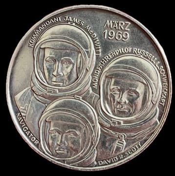 Duitsland. Medal USA 1969 - Apollo 9 / Silver XX cent.
