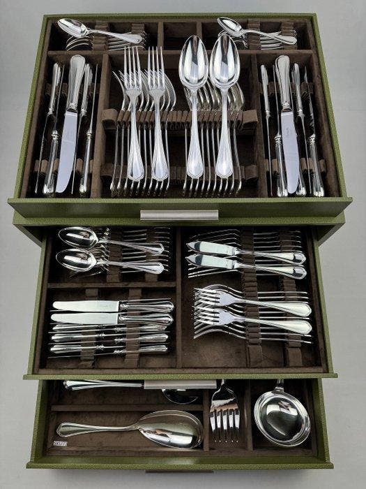 Christofle - Tafelservies voor 12 (126) - Spatours -, Antiek en Kunst, Antiek | Meubels | Tafels
