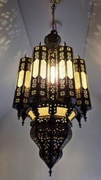Plafondlamp - Glas, Metaal - Vintage Moroccan XL, Antiek en Kunst