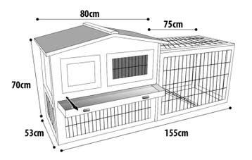 Konijnenhok Sunshine Cottage Grijs – Houten konijnenhok m., Dieren en Toebehoren, Knaagdieren en Konijnen | Hokken en Kooien, Verzenden