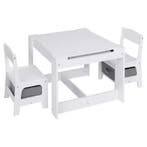 Kinderbureau met 2 Stoelen Wit – 3-in-1 Kindertafel Nieuw, Kinderen en Baby's, Kinderkamer | Tafels en Stoelen, Verzenden, Nieuw