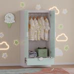 Kinderkast Sandnes kledingkast 123x60x40 cm wit en mintgroen, Huis en Inrichting, Kasten | Kledingkasten, Verzenden, Nieuw